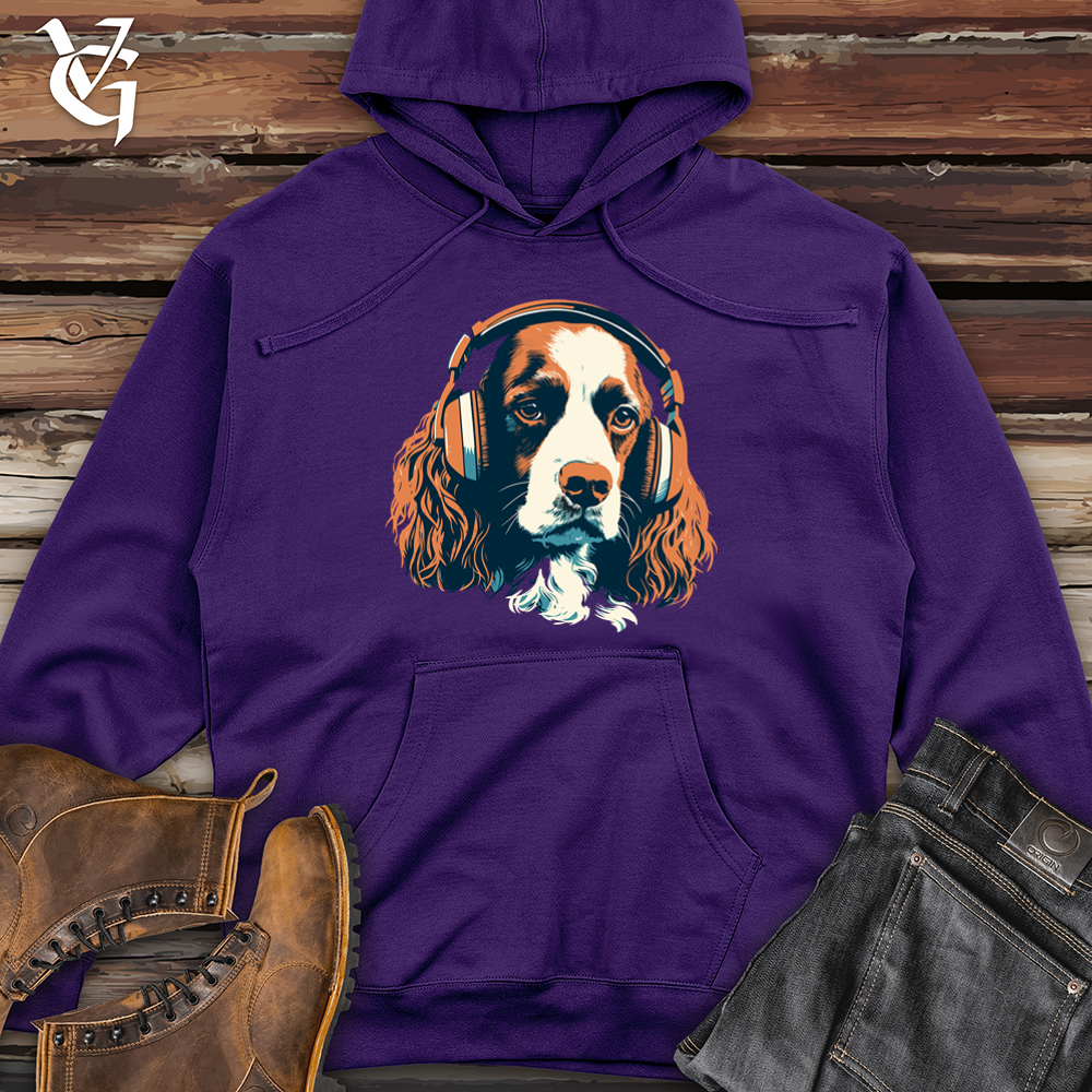 Dog Paw-tapping Beats Headphone Harmony Midweight Hooded Sweatshirt