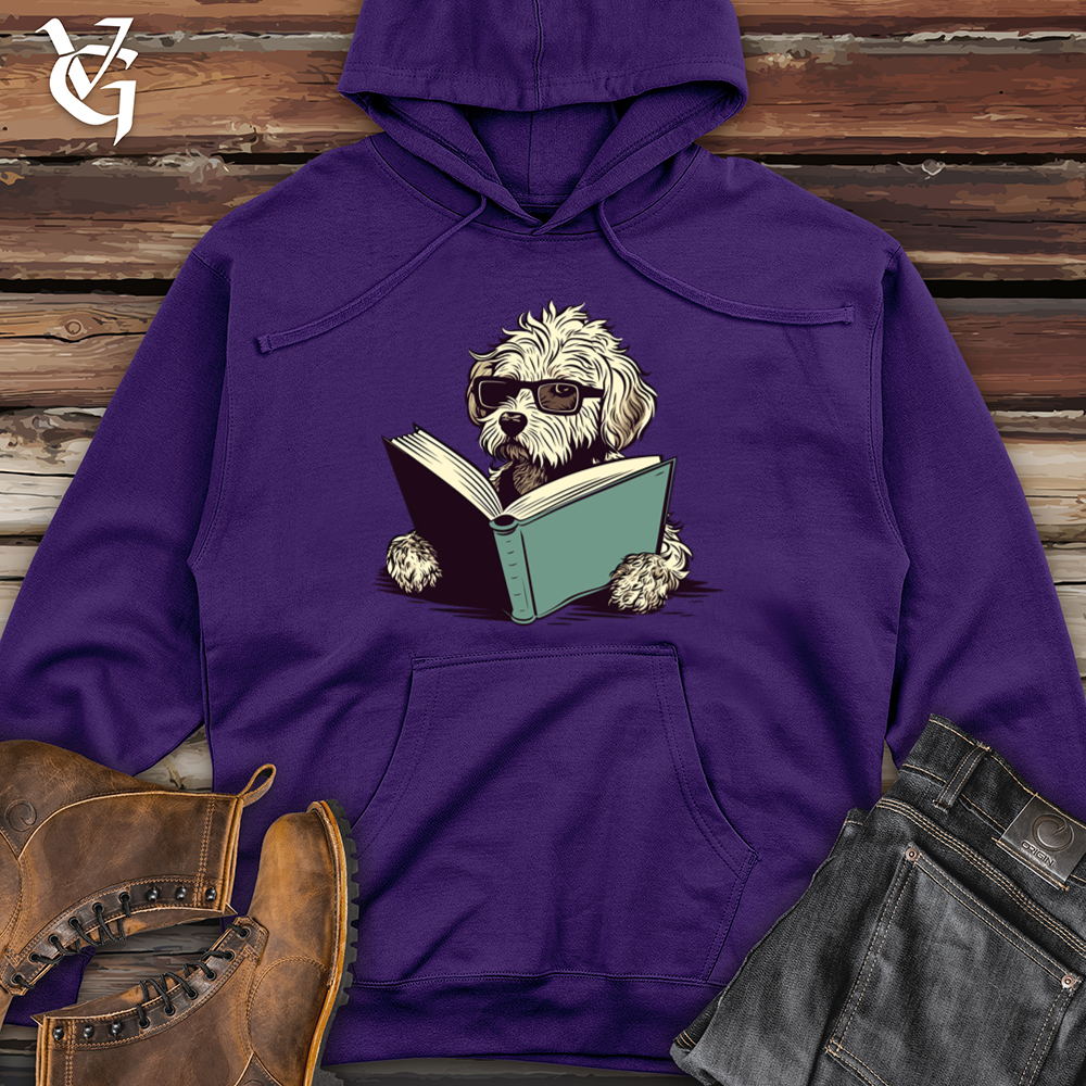 Book Lover Doodle Pooch Midweight Hooded Sweatshirt