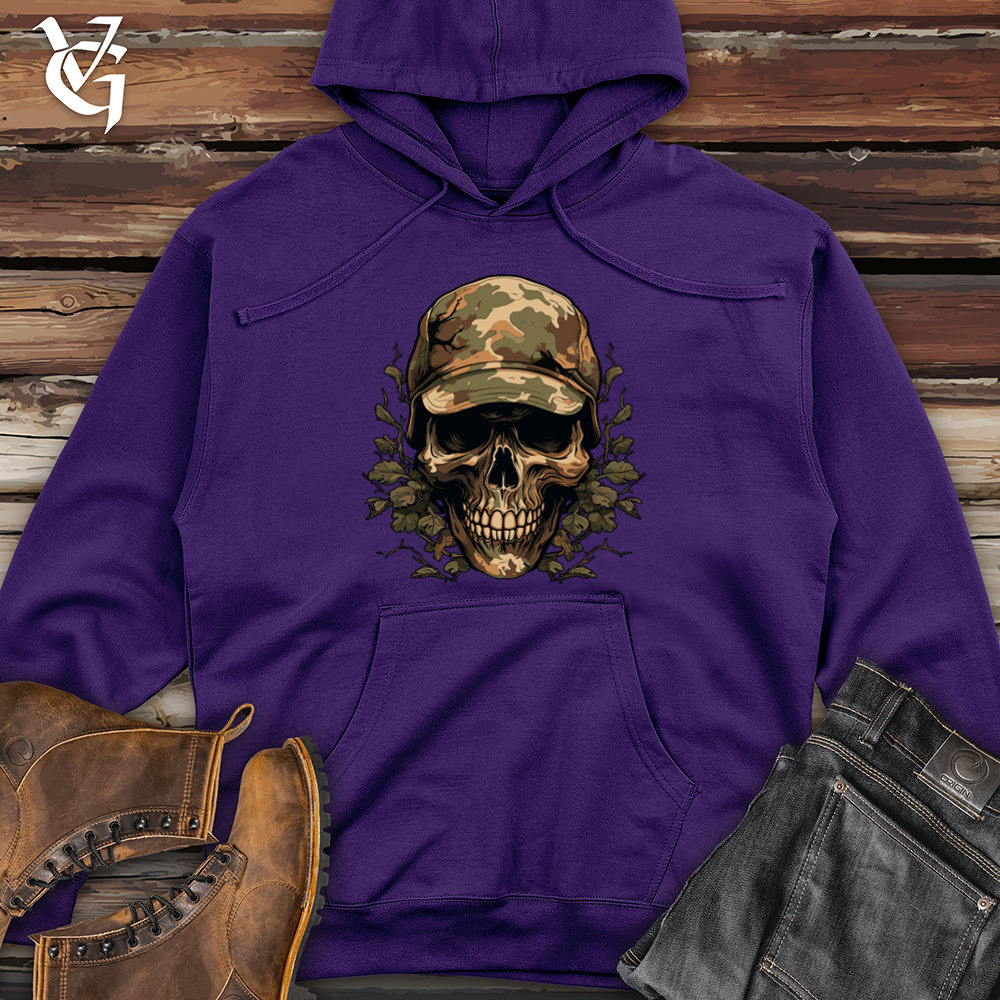 Camouflaged Skull Splendor Midweight Hooded Sweatshirt