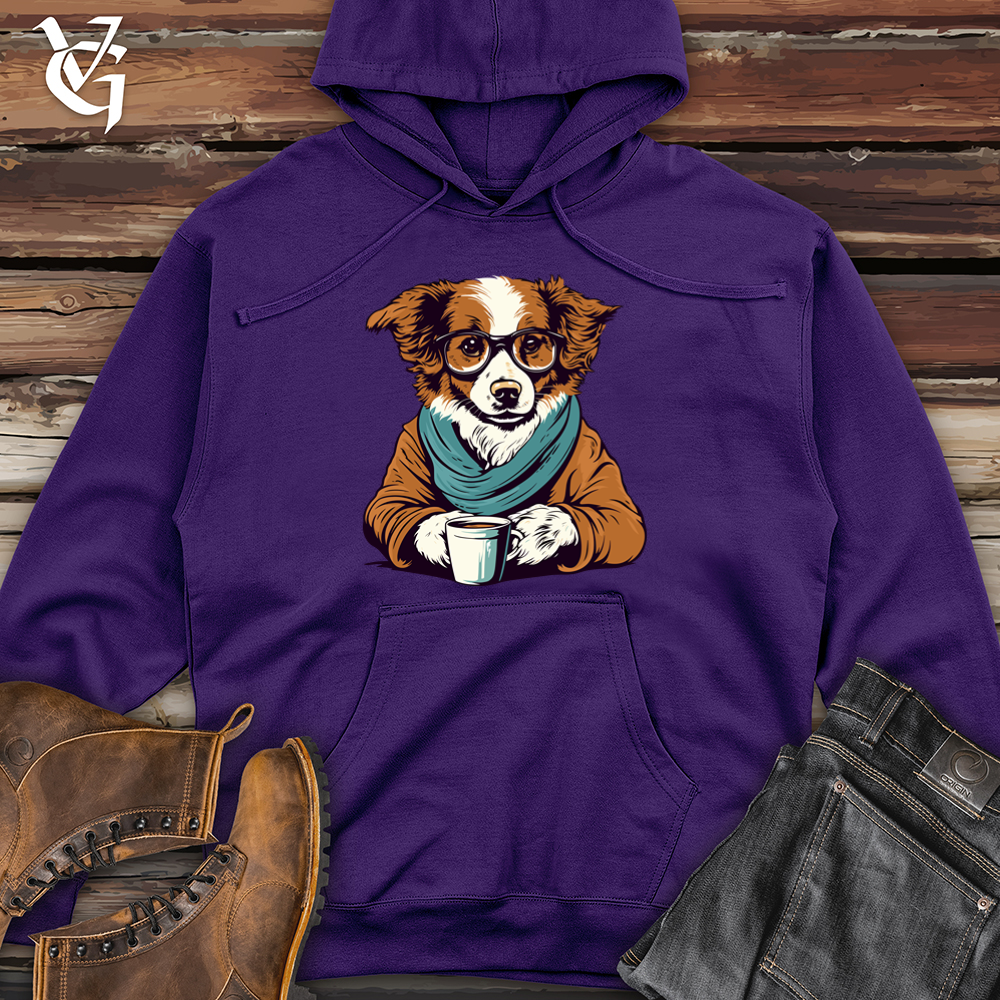 Cozy Sweater Corgi Midweight Hooded Sweatshirt