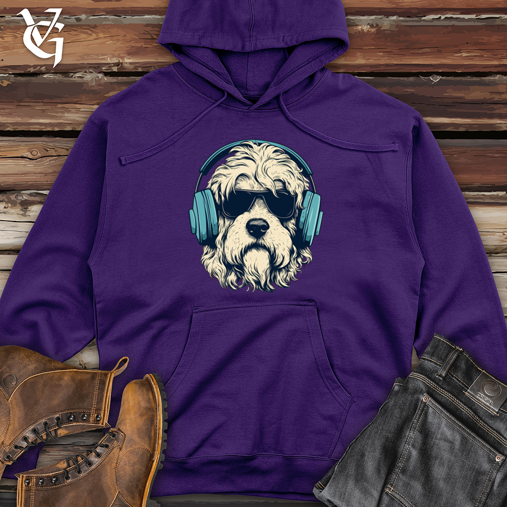 Headphone Rocking Doodle Pooch Midweight Hooded Sweatshirt