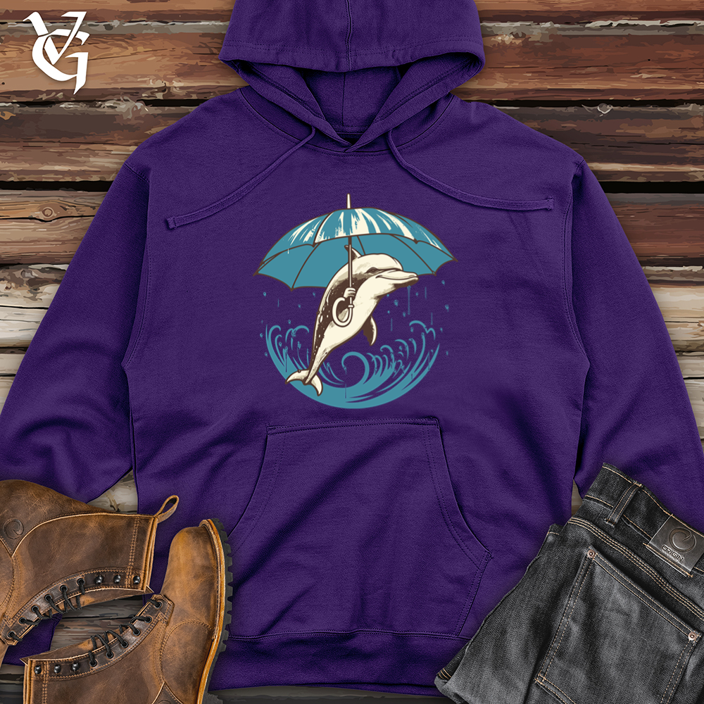 Dolphin Ocean Drizzle Umbrella Oasis Midweight Hooded Sweatshirt