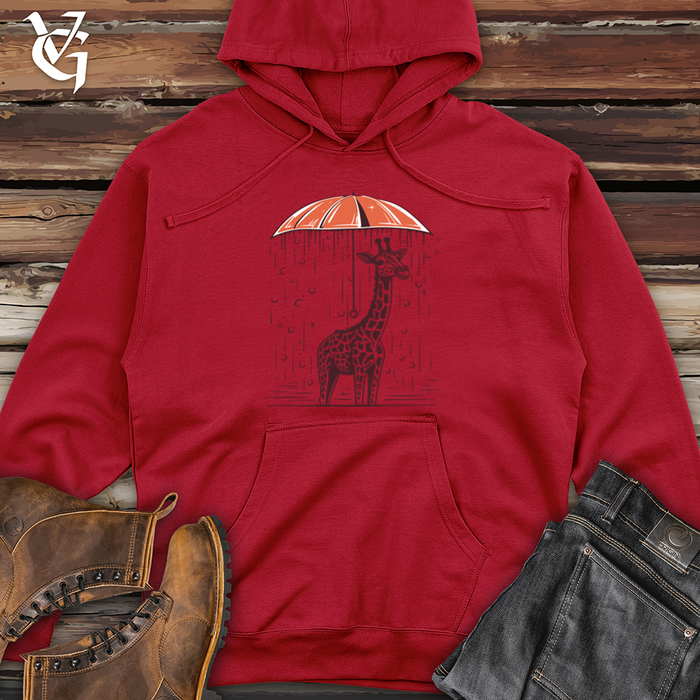 Vintage Rainy Giraffe Midweight Hooded Sweatshirt