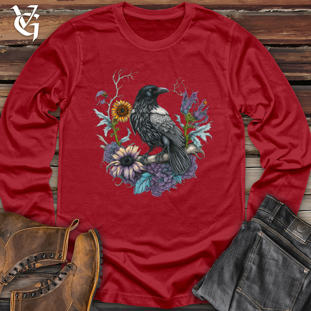 Flower Wreath Raven Long Sleeve