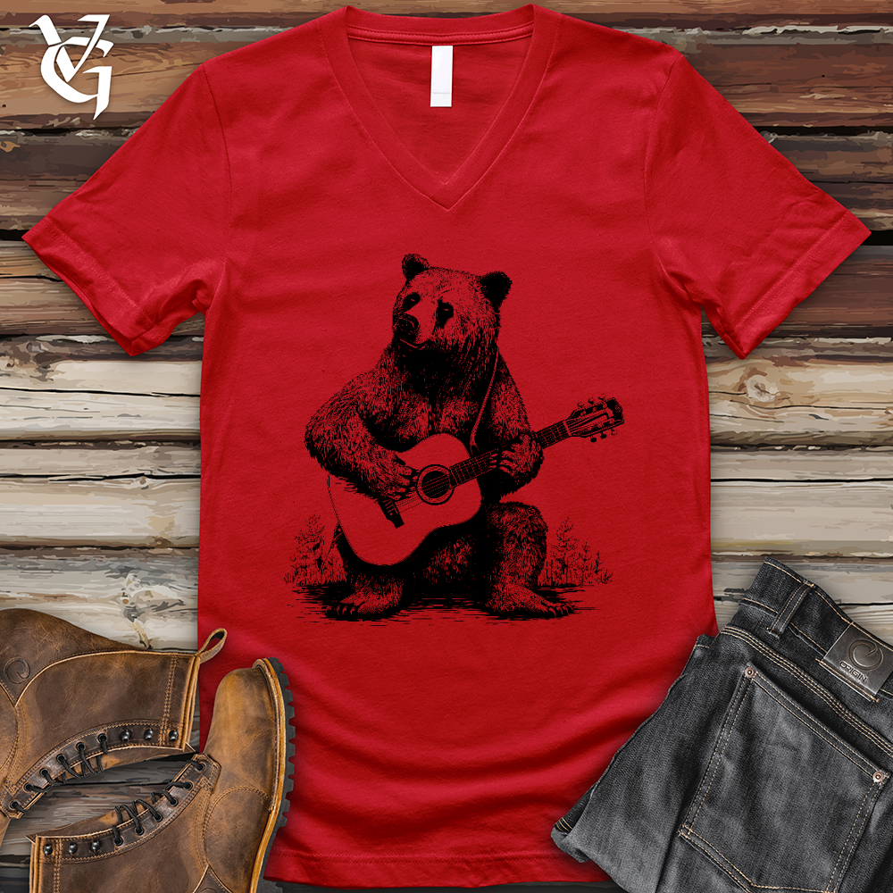 Bear Guitarist V-Neck Tee