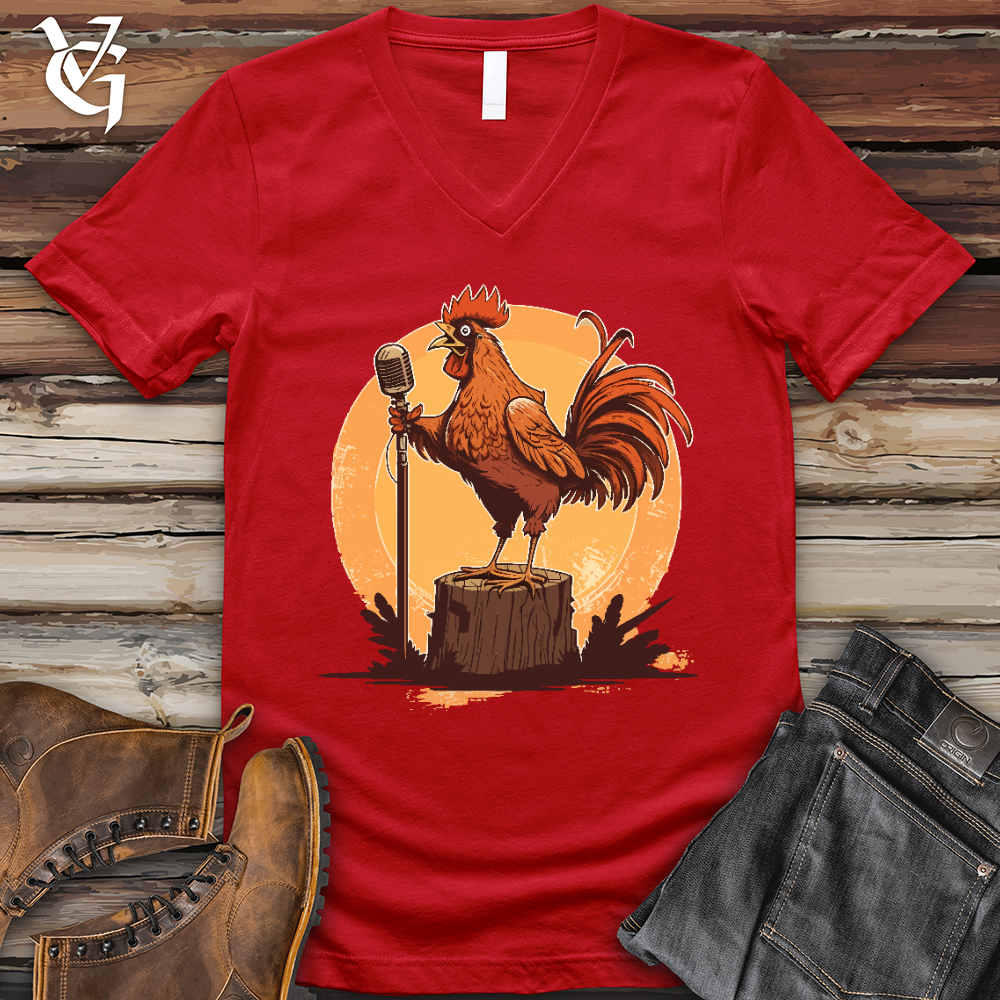 Chicken Rockstar V-Neck Tee