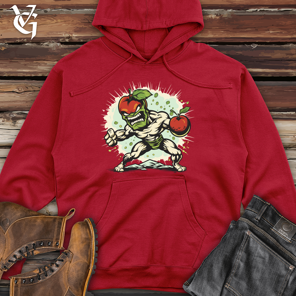 Whimsical Apple Warrior Midweight Hooded Sweatshirt