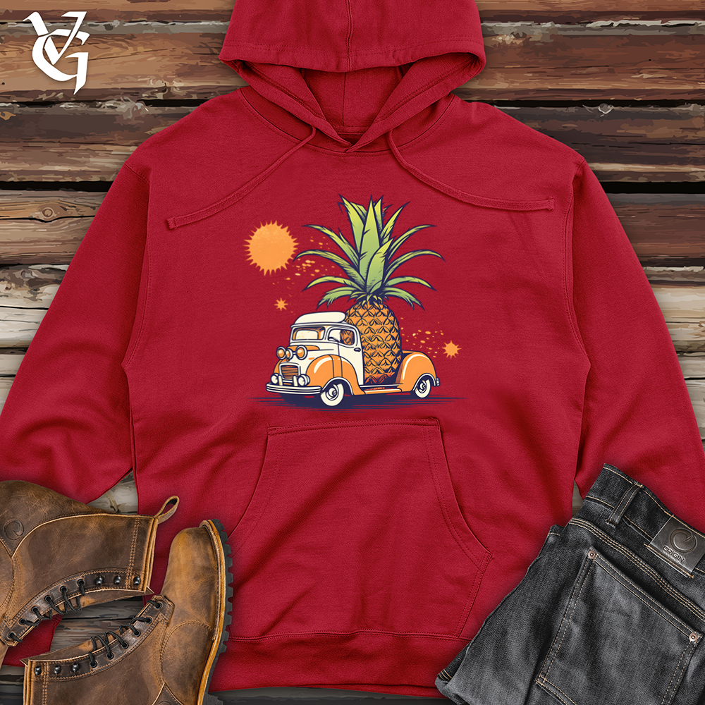 Whimsical Pineapple Ride Midweight Hooded Sweatshirt