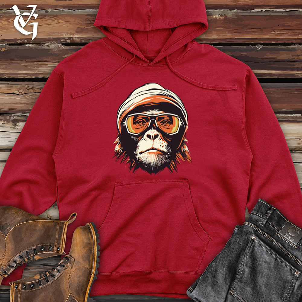 Retro Rebel Monkey Midweight Hooded Sweatshirt