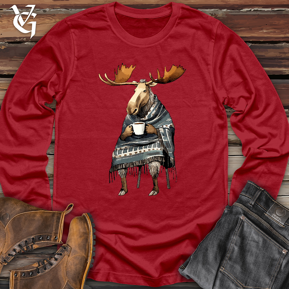 Coffee Drinking Moose Long Sleeve
