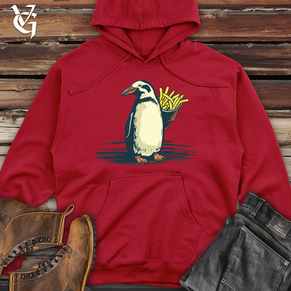 Vintage Fry Loving Penguin 01 Midweight Hooded Sweatshirt