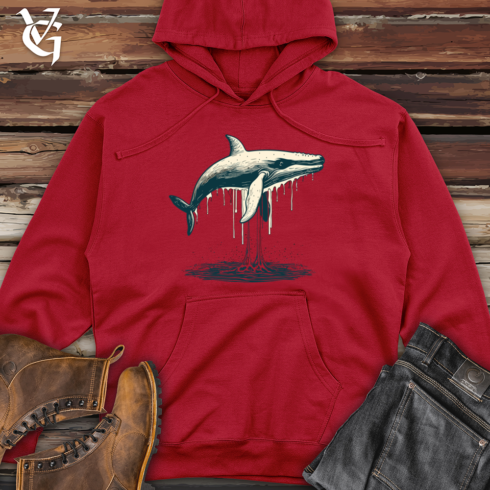 Vintage Arctic Whale Midweight Hooded Sweatshirt