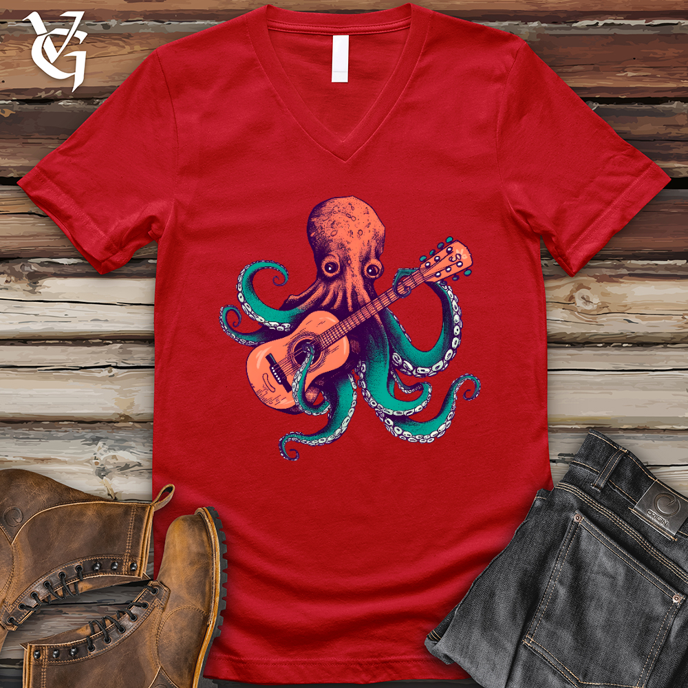 Octopus Guitarist V-Neck Tee