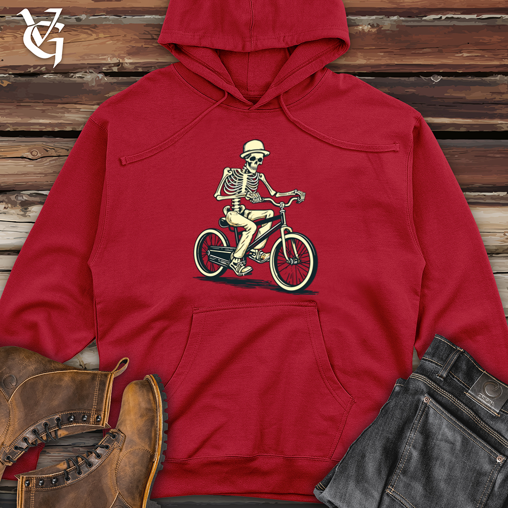 Whimsical Trike Skeleton Midweight Hooded Sweatshirt