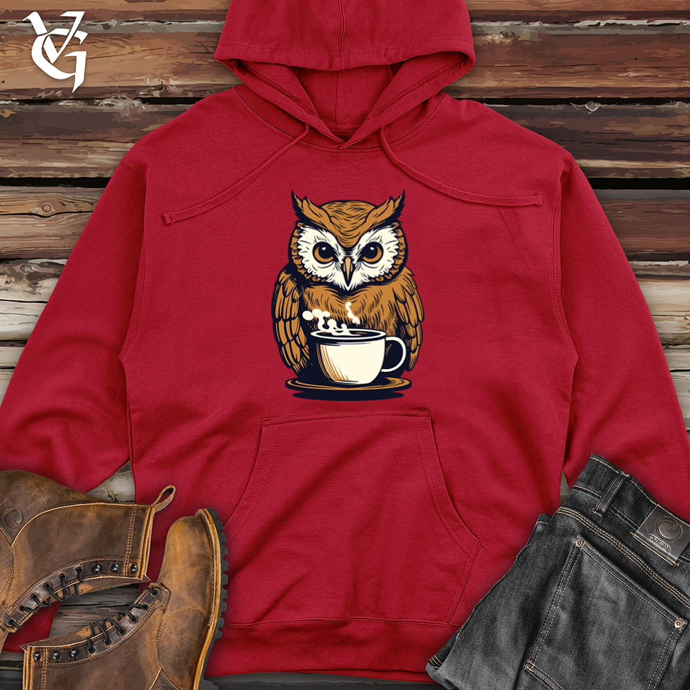 Vintage Cocoa Owl Midweight Hooded Sweatshirt