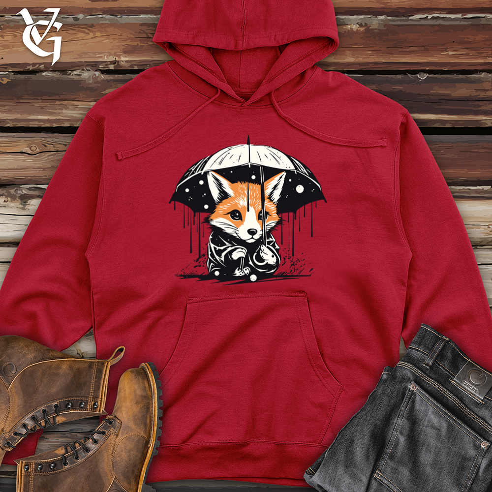 Retro Rainy Fox Midweight Hooded Sweatshirt