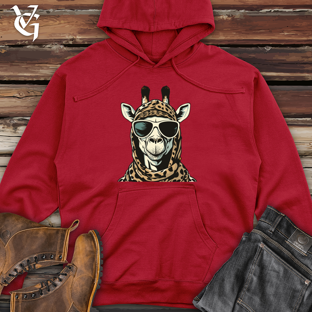 Retro Ski Masked Giraffe Midweight Hooded Sweatshirt