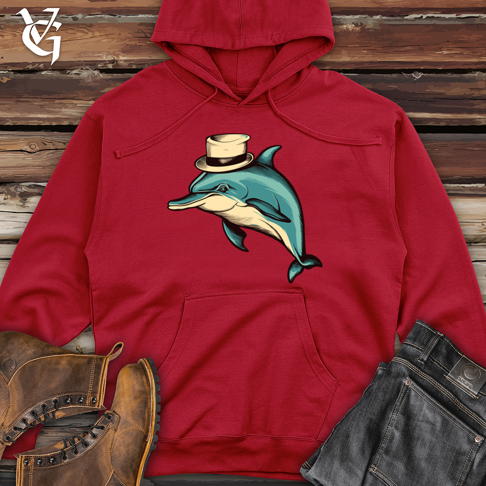 Vintage Bow Tie Dolphin Midweight Hooded Sweatshirt