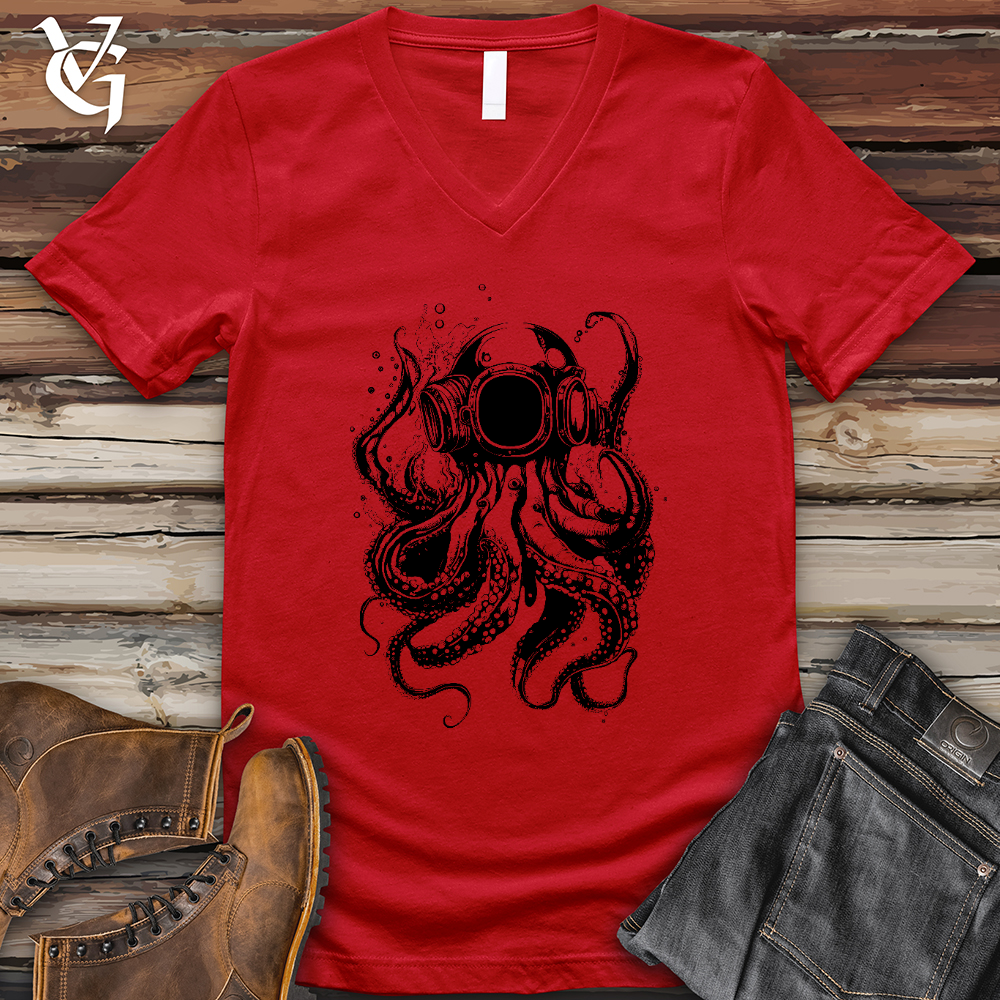 Scuba Octopus V-Neck Tee