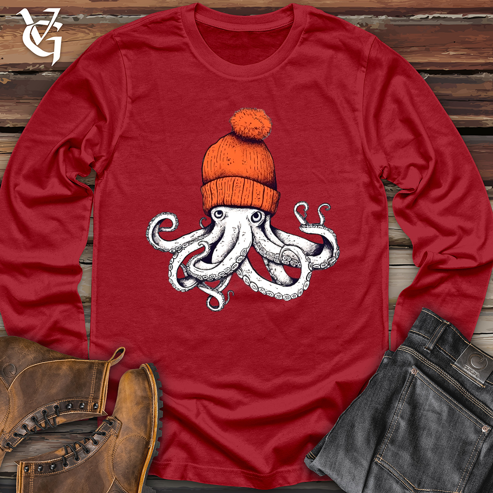 Octopus Orange Beanie Long Sleeve