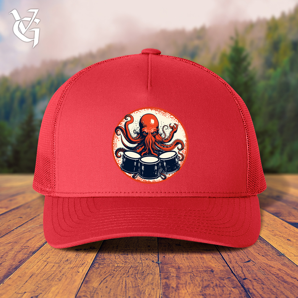 Octopus Playing Drums Trucker Cap