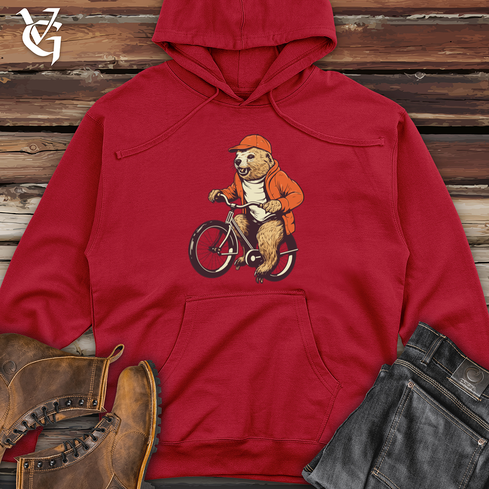 Vintage Pedaling Beaver Midweight Hooded Sweatshirt