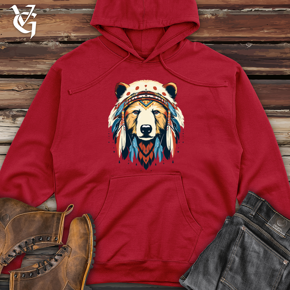 Retro Eskimo Bear 01 Midweight Hooded Sweatshirt