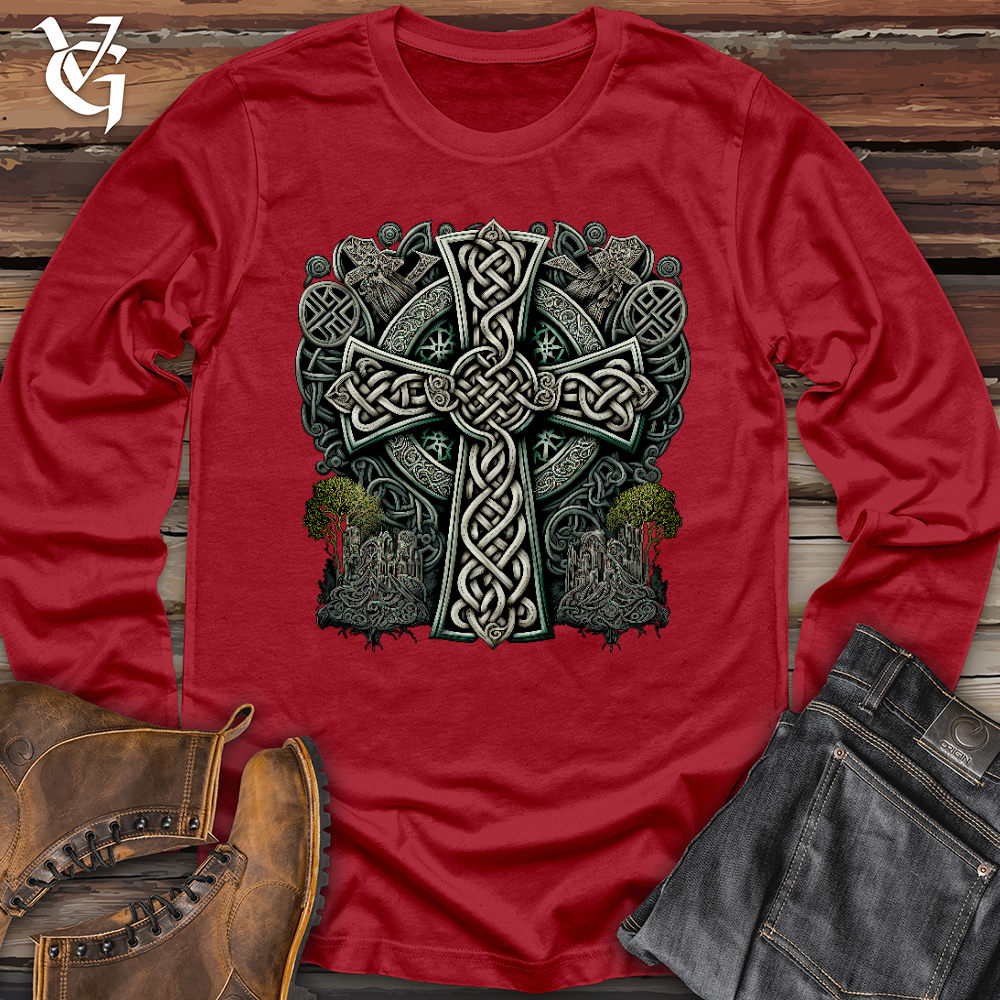 Metallic Celtic Crosses Long Sleeve