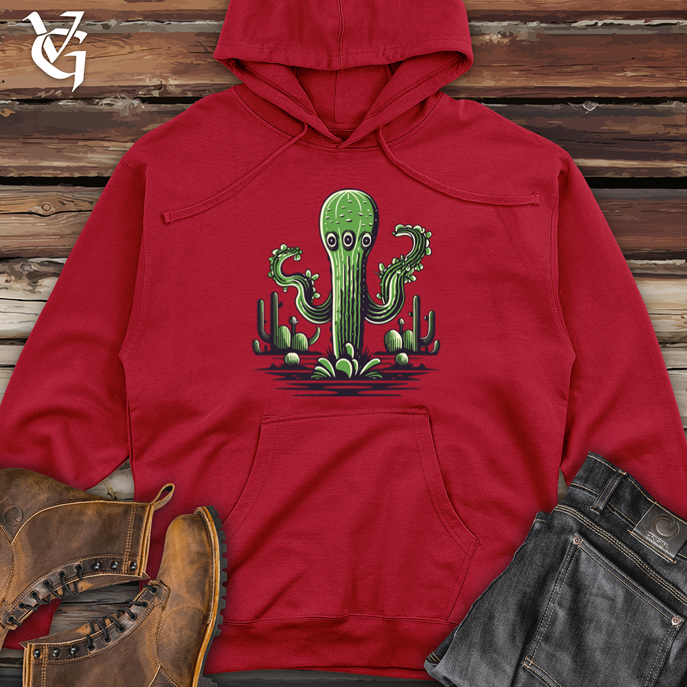 Retro Cactus Embrace Midweight Hooded Sweatshirt