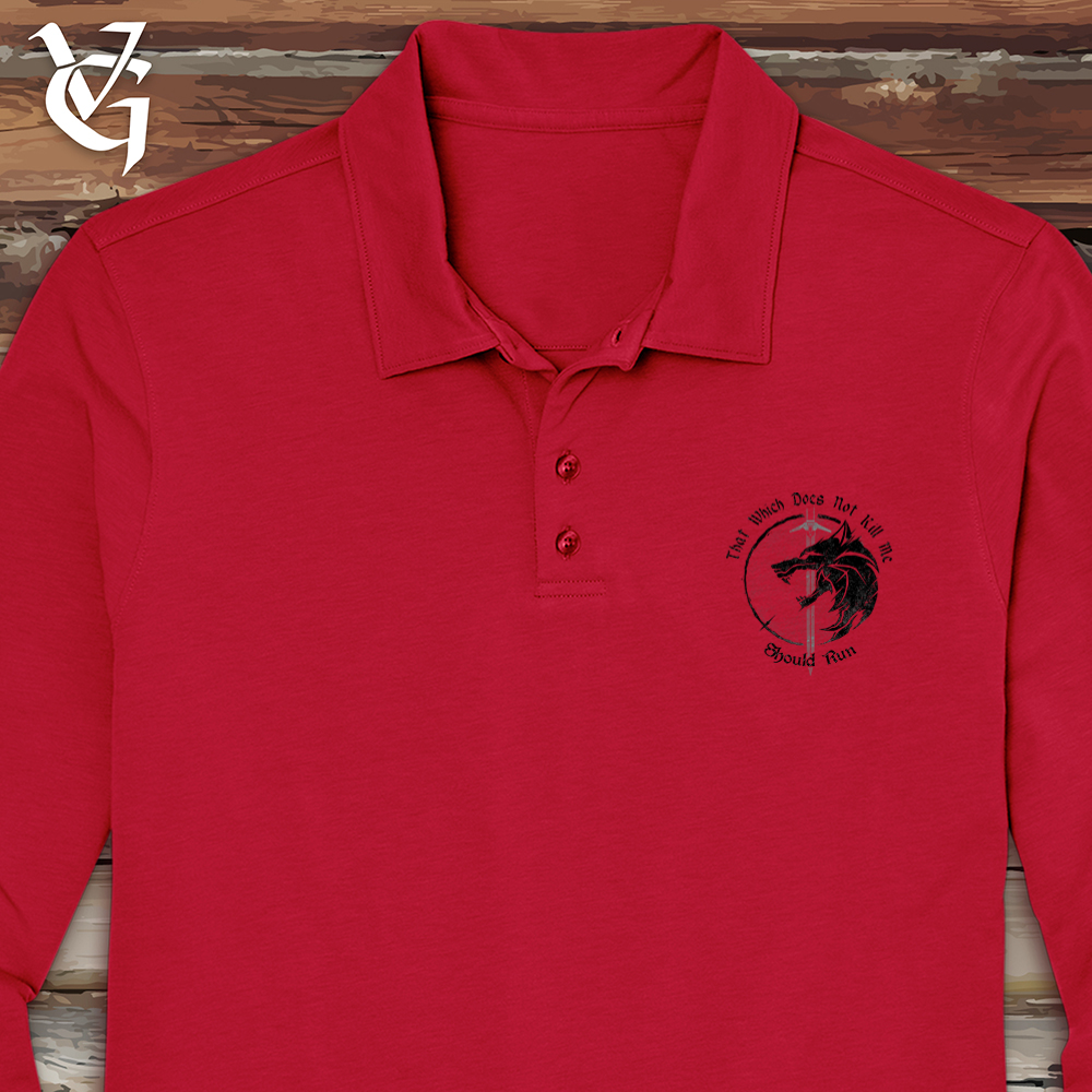 Should Run Wolf Long Sleeve Polo