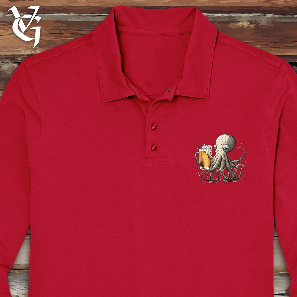 Octopus Happy Hour Long Sleeve Polo