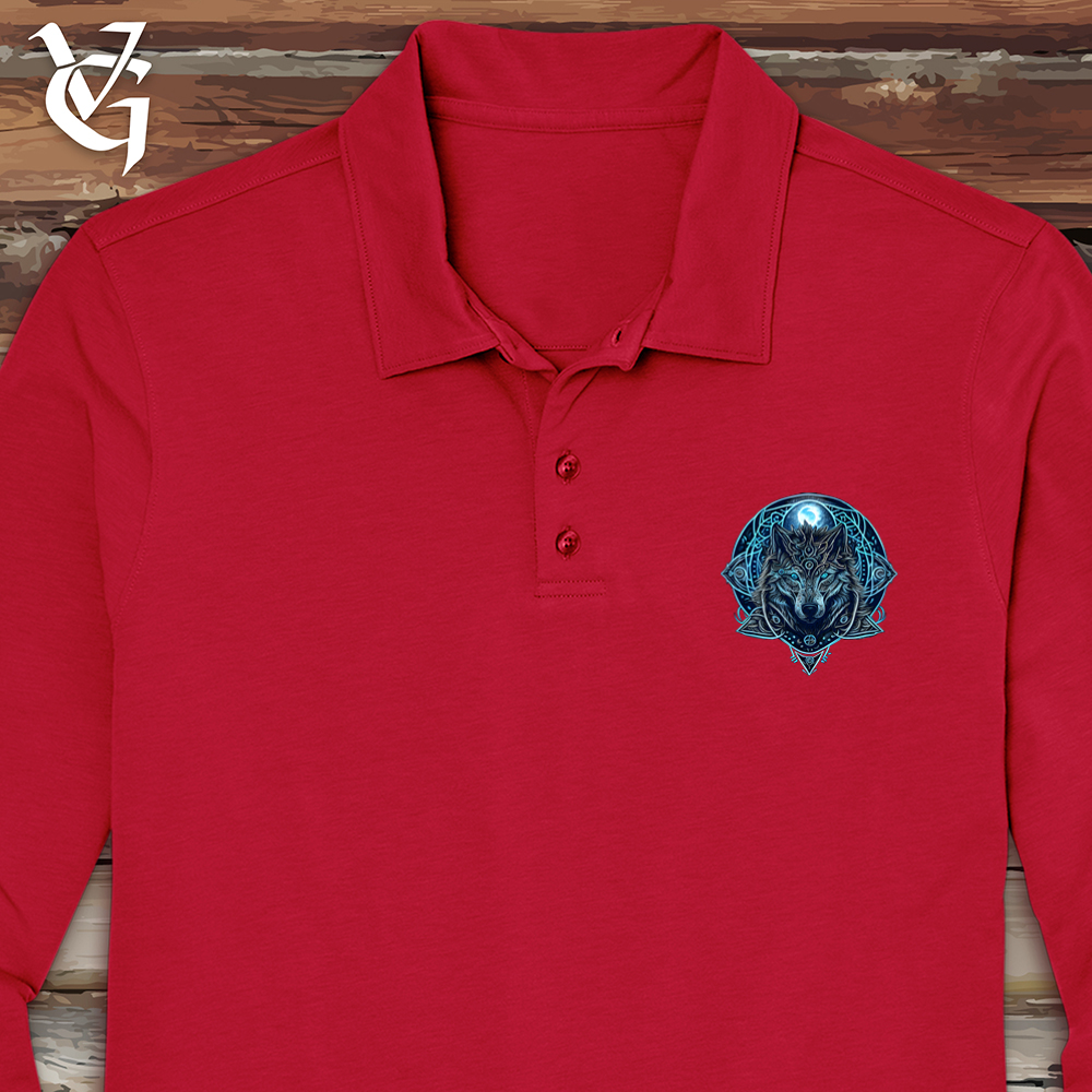 Celtic Fenrir Wolf Long Sleeve Polo
