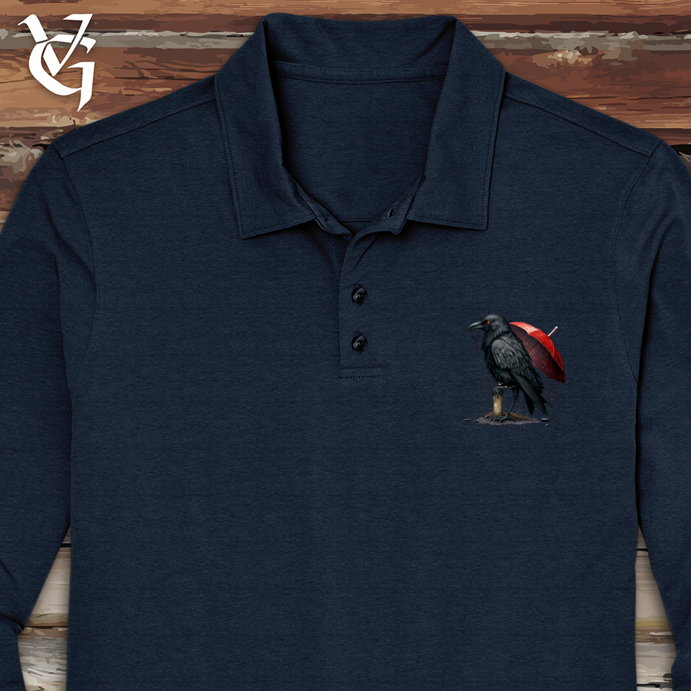 Raven In The Rain Long Sleeve Polo