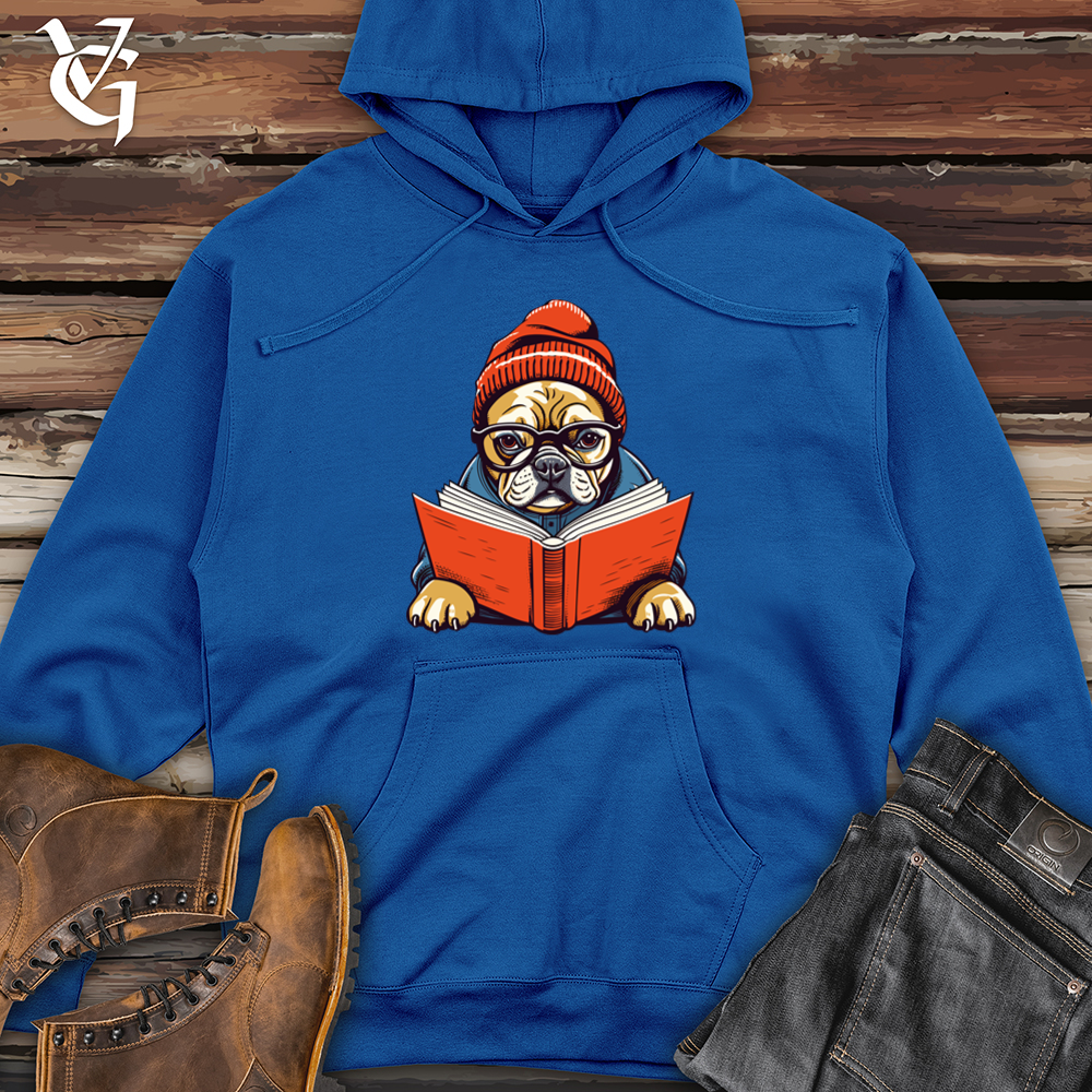 Vintage Bookworm Frenchie Midweight Hooded Sweatshirt