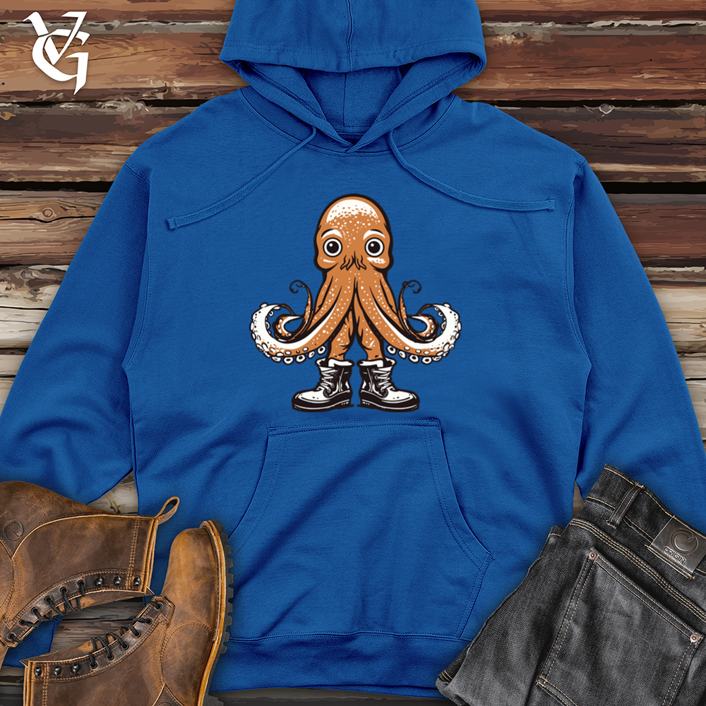 Retro Snow Boot Octopus Midweight Hooded Sweatshirt