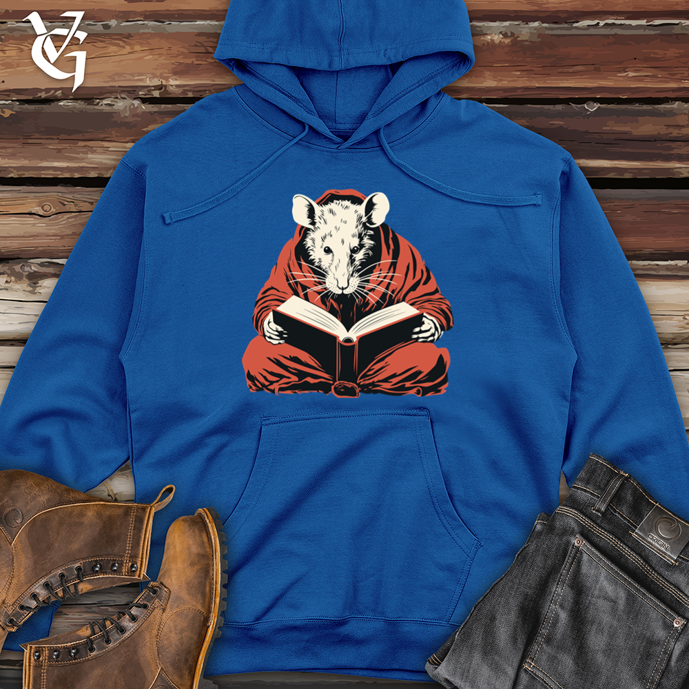 Rat Reading Book Midweight Hooded Sweatshirt