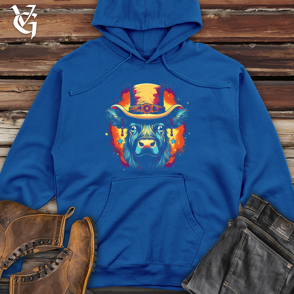 Retro Cosmic Top Hat Buffalo Midweight Hooded Sweatshirt