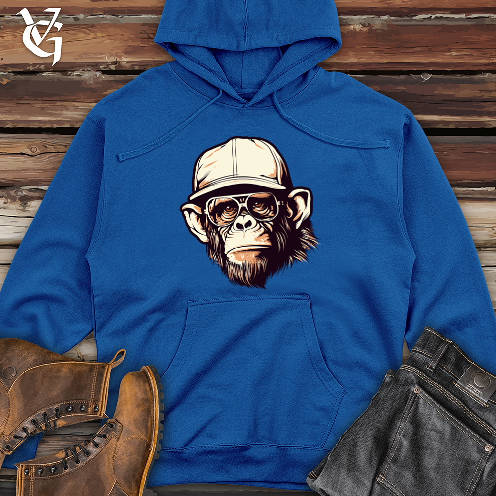 Vintage Cap Wearing Monkey Hoodie Stay Cozy with this Midweight Sweatshirt Viking Goods Company