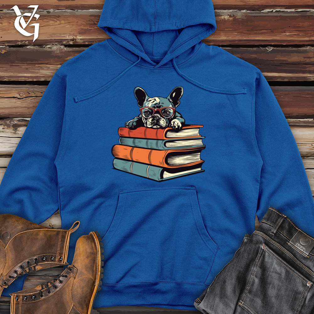 Retro Bookworm Frenchie Hoodie Stay Cozy While Reading Viking Goods Company