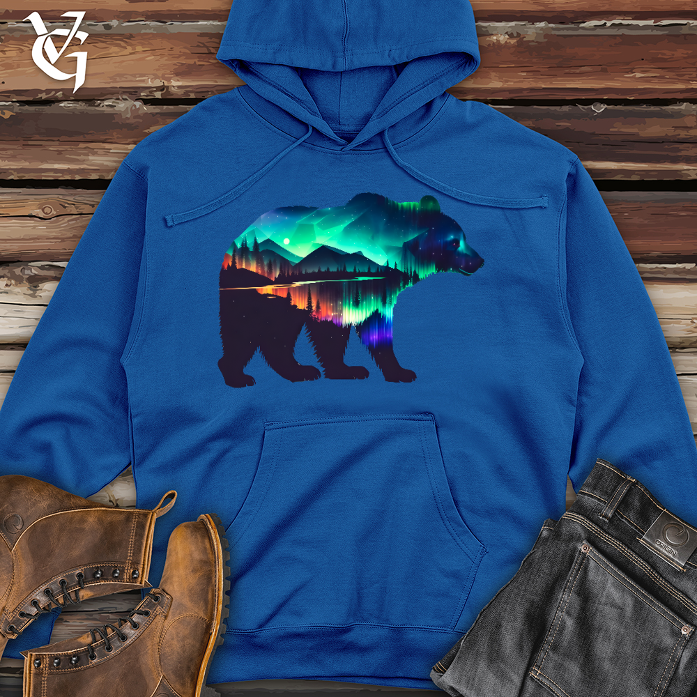 Northern Lights Bear Midweight Hooded Sweatshirt