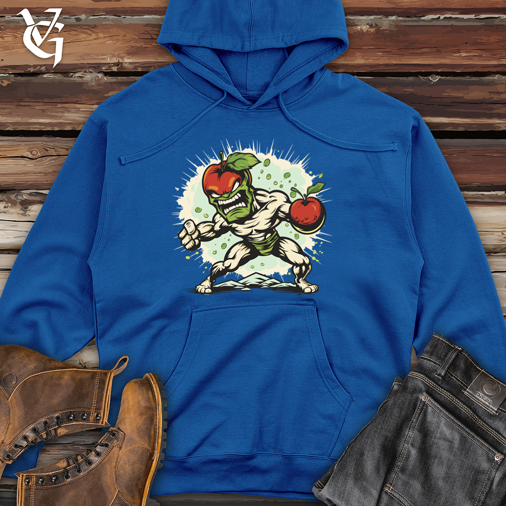 Whimsical Apple Warrior Midweight Hooded Sweatshirt