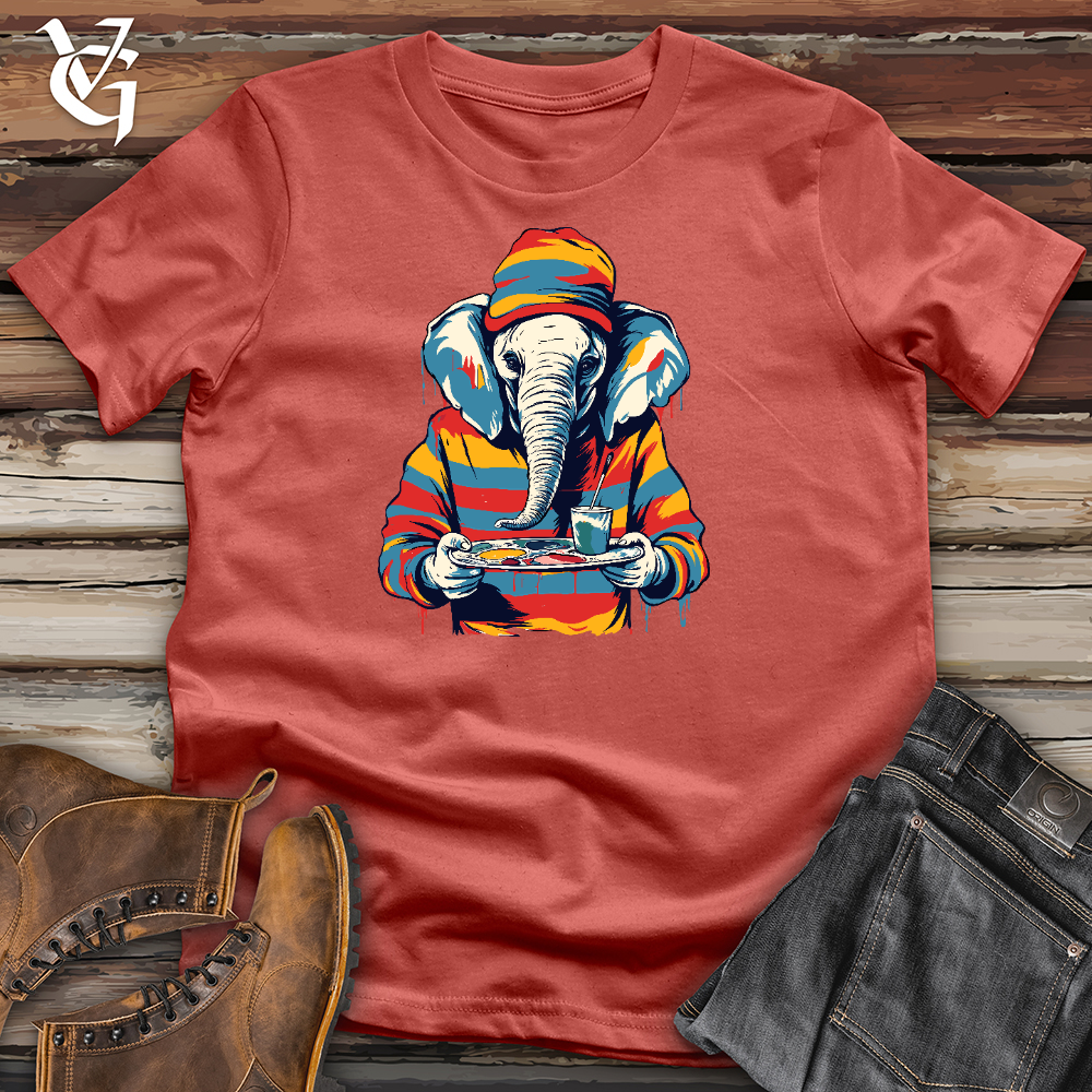 Brushstroke Elephant Artist Cotton Tee