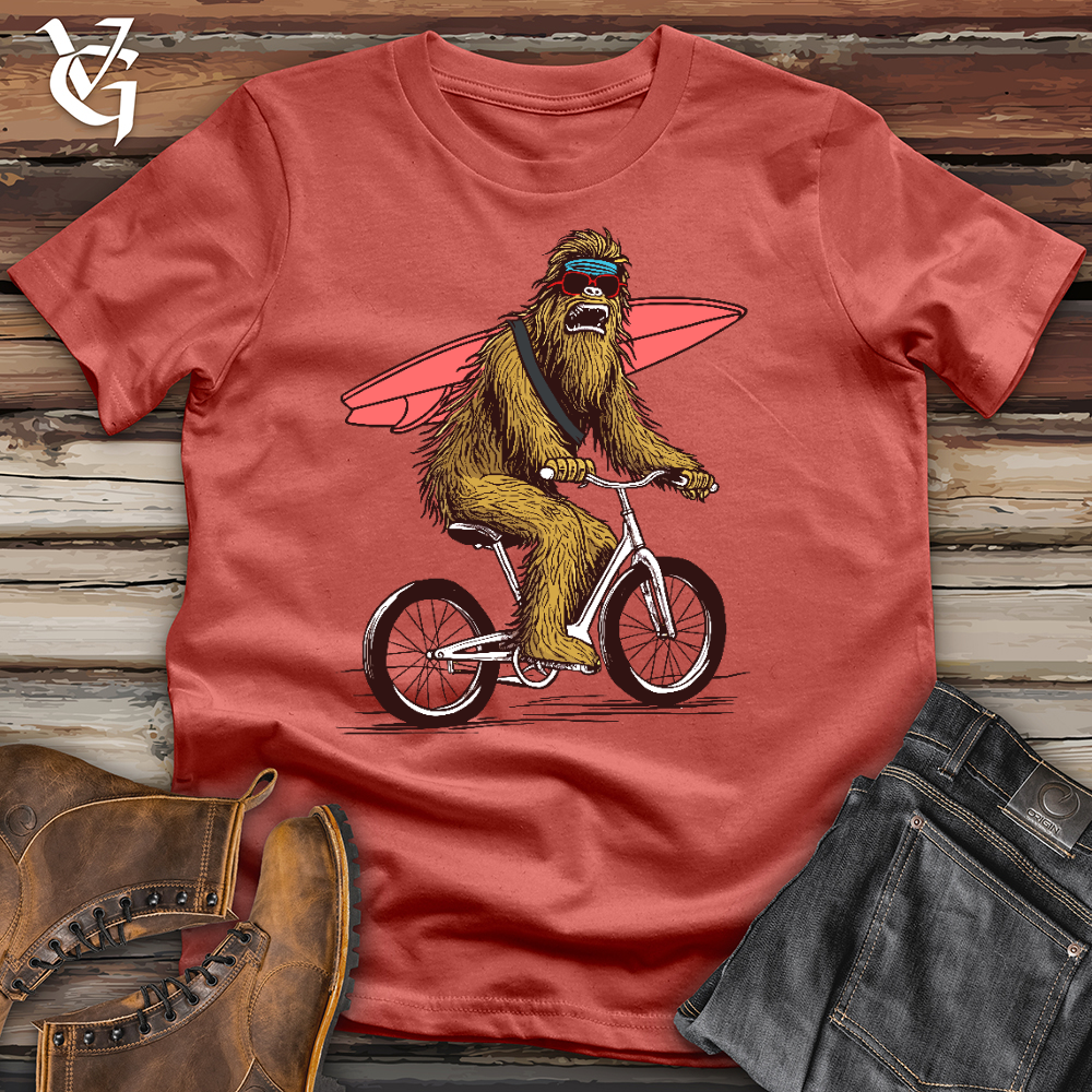 Sasquatch Surfer Bike Cotton Tee