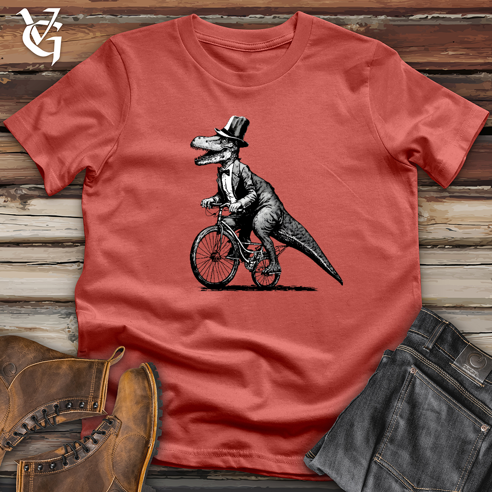 Dinosaur Riding a Bike Cotton Tee
