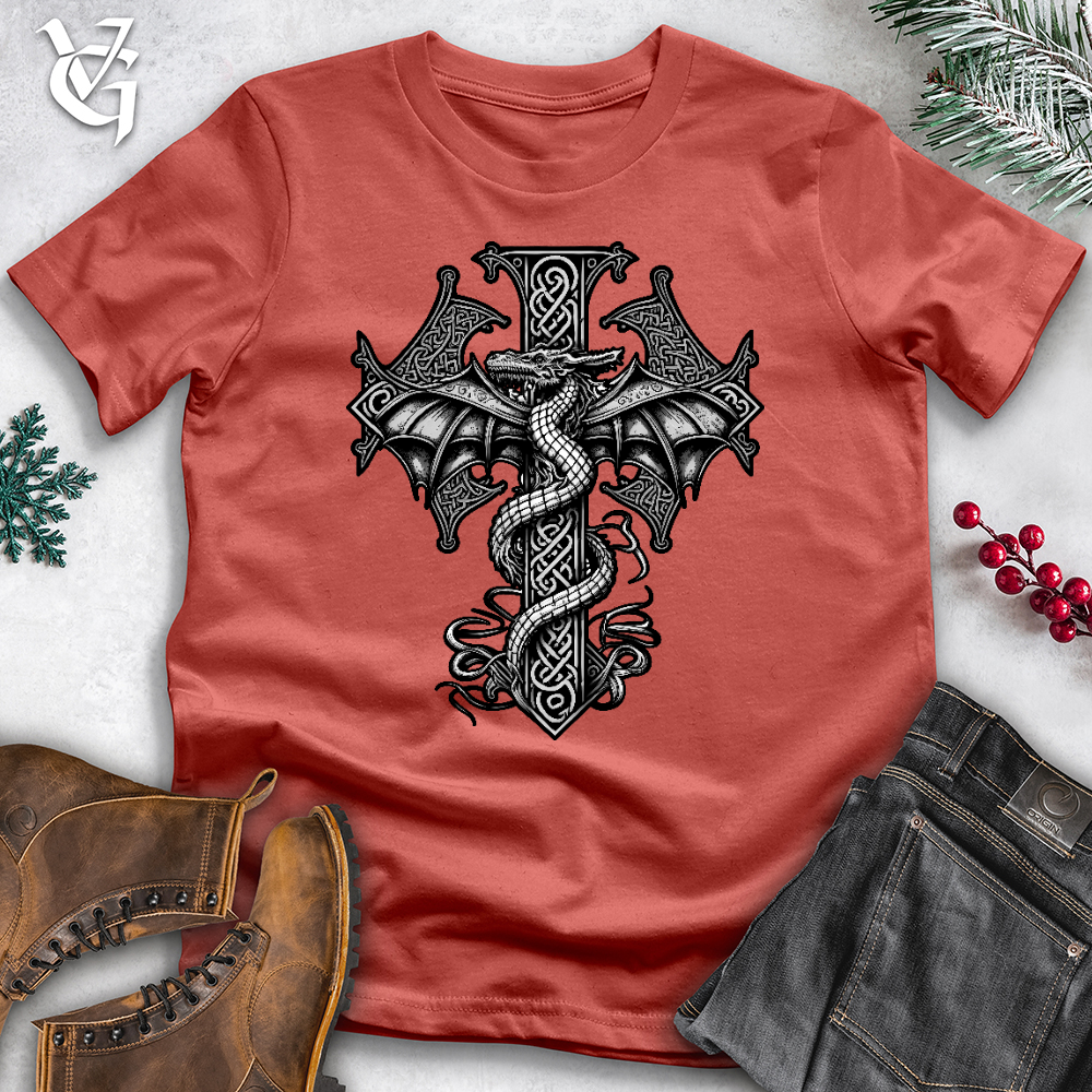 Celtic Dragon Cross Cotton Tee