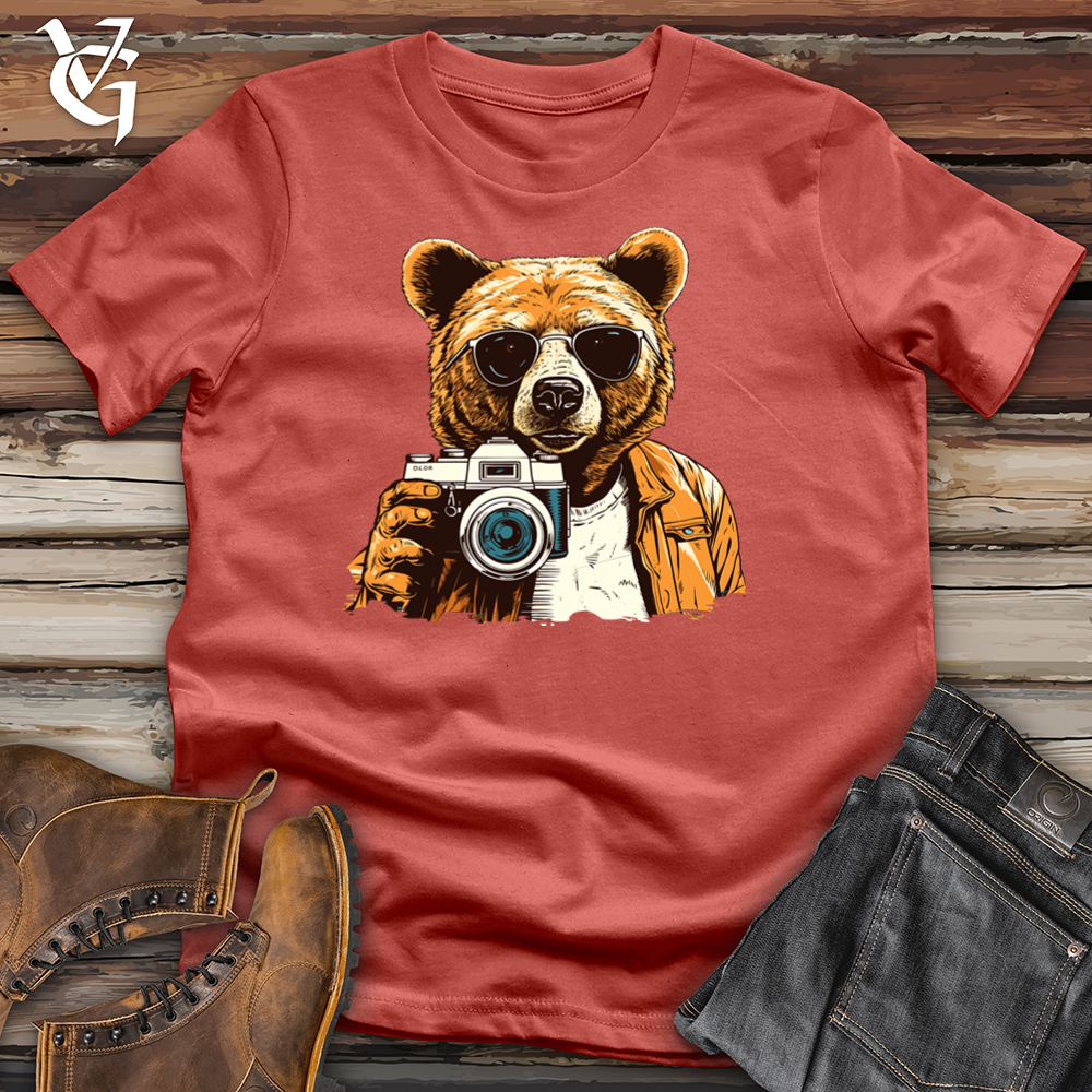Retro Lens Wielding Bear Cotton Tee
