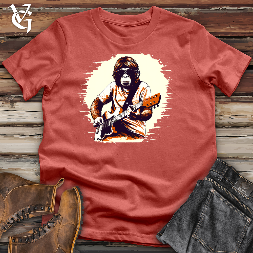 Monkey Playing Guitar Cotton Tee