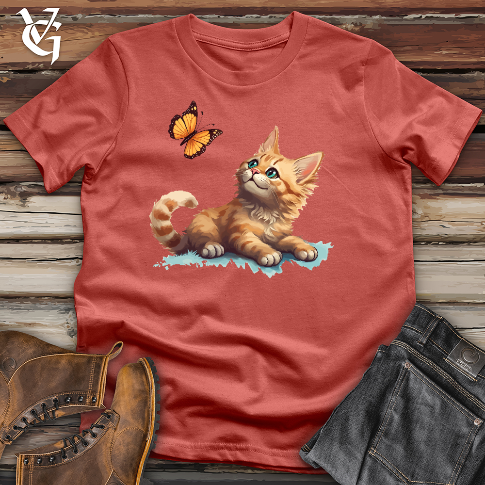 Cat and Butterfly Cotton Tee