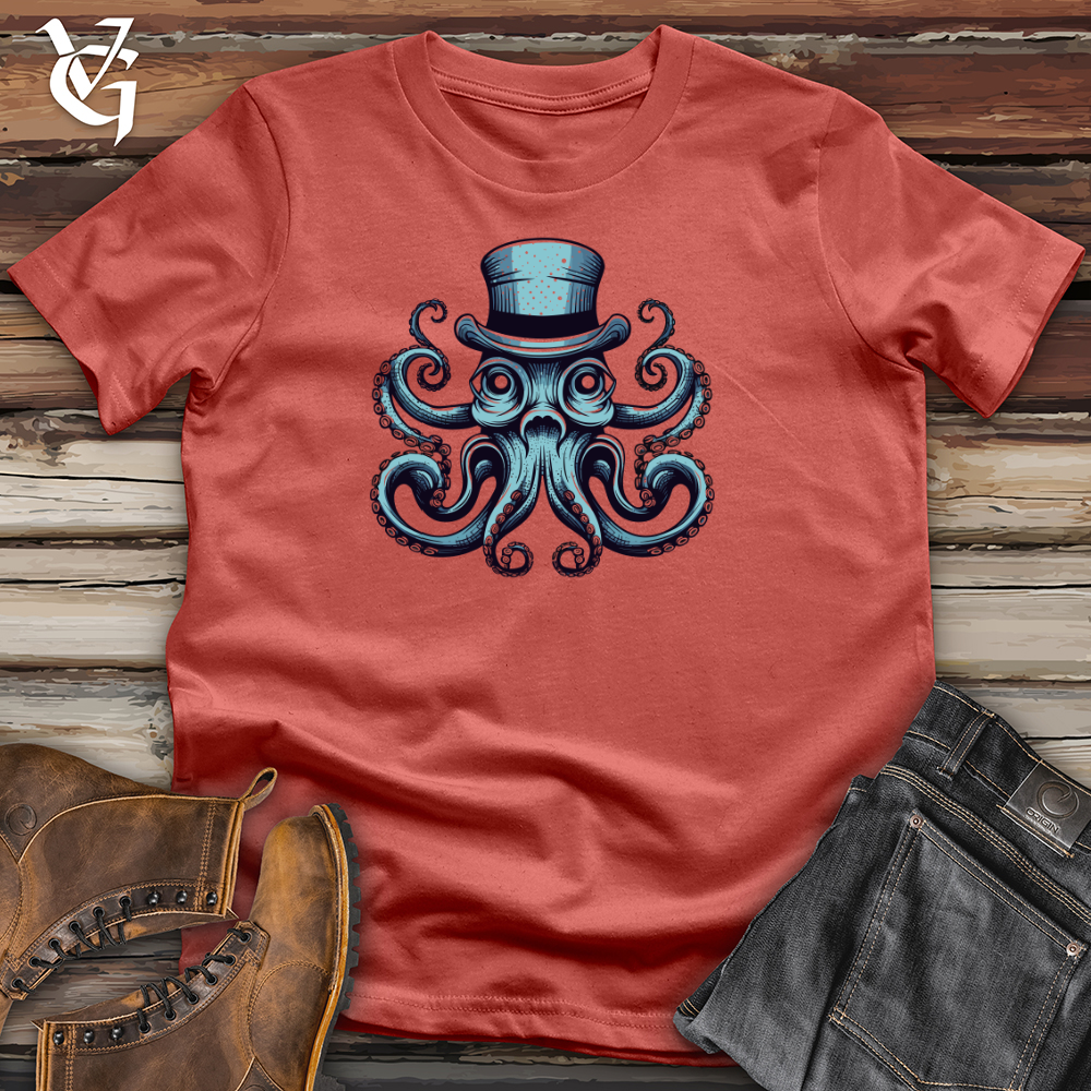Vintage Cosmic Top Hat Octopus Cotton Tee