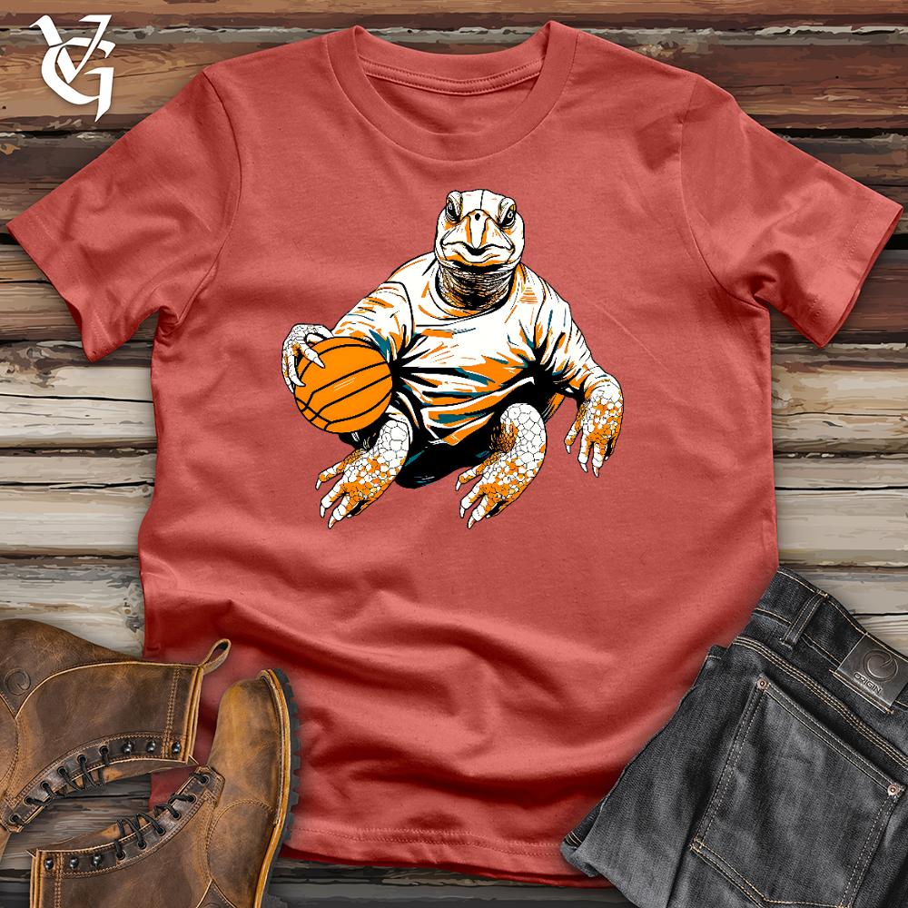 Cute Turtle Holding a Basketball Cotton Tee